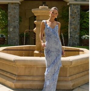 Park & Fifth Light Blue Floral Maxi Dress